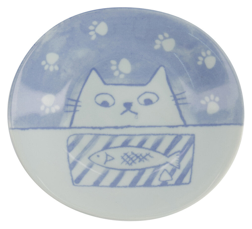 Neko Maruke Cat tallerken, blå - Ø16 cm